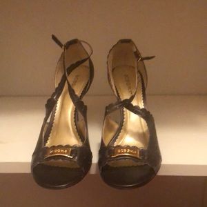 BCBGirls brown leather heels.